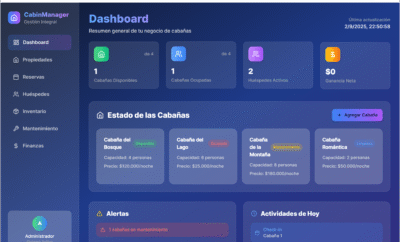 Conserge – una aplicación para administrar su cabaña. Gratis con su aviso en arriendocabaña cl
